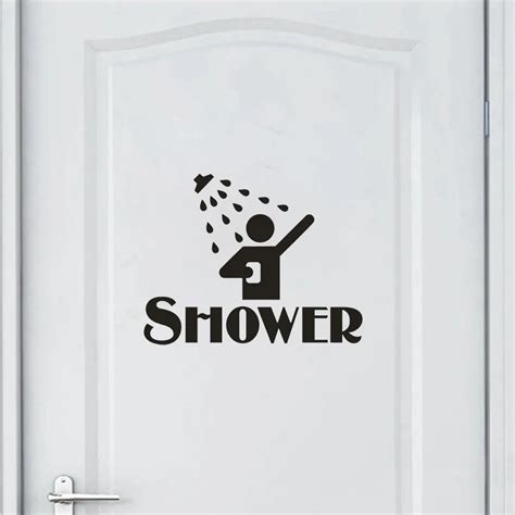 Love Shower Waterproof Wall Stickers Removable Bathroom Glass Door Stickers Art Vinyl Mural