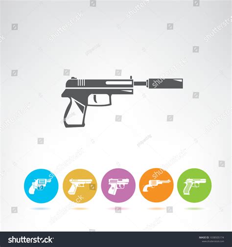 Pistol Gun Icons Stock Vector Royalty Free Shutterstock
