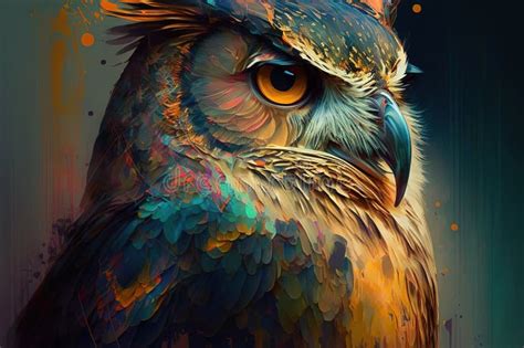 Abstract Art Painting Owl Stock Illustrations 1300 Abstract Art