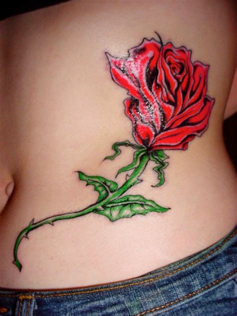 This could actually be dependent on the size of the tattoo. Red Rose Tattoos On Side|http://refreshrose.blogspot.com/