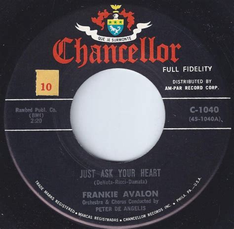 Frankie Avalon Just Ask Your Heart 1959 Vinyl Discogs