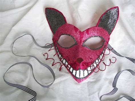 The Cheshire Cat Wonderland Mask In Pink And By Artisanmaskers