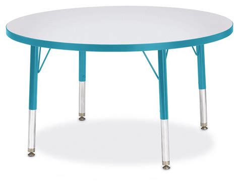 Berries® Round Classroom Table Gray W Purple 36 Wx36 D Elementary