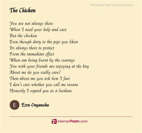 The Chicken Poem By Ezra Onyancha