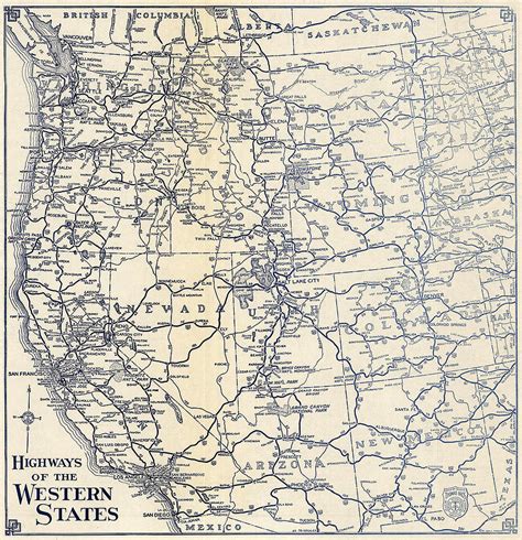 Check out our western us state map selection for the very best in unique or custom, handmade pieces from our shops. Highways of the Western States United States of America ...