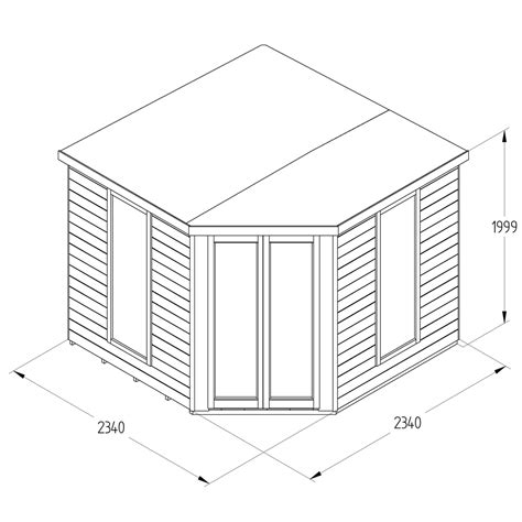 Arlington Premium Tongue And Groove 8ft X 8ft Corner Summerhouse 346m X