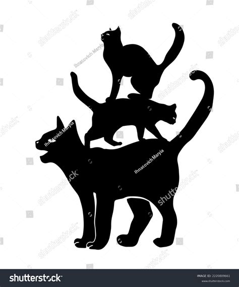 Cats On Top Each Other Vector Stock Vector Royalty Free 2220809661 Shutterstock