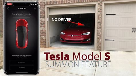 Tesla Summon Feature Demo Driverless Car Youtube