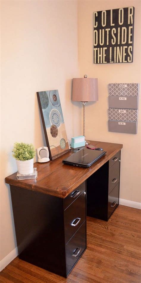 Diy desk from filing cabinets — interior redoux. How to turn a file cabinet into a desk - DIY projects for ...