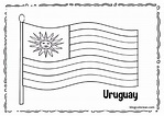 Colorear Bandera de Uruguay para niños - Colorear dibujos infantiles