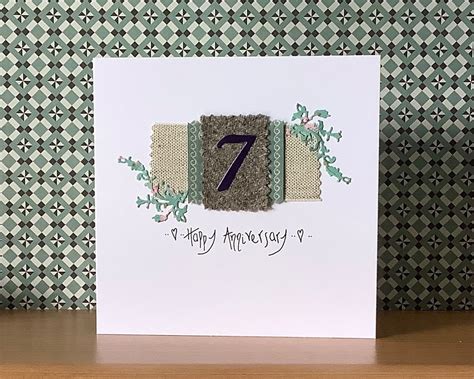 7th Anniversary Cards Wool Anniversary For 7 Years Together Etsy
