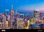 Skyline von New York, Manhattan Skyline, das Empire State Building bei ...