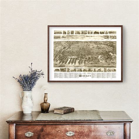 Vintage Map Of Hoboken New Jersey 1903 By Teds Vintage Art