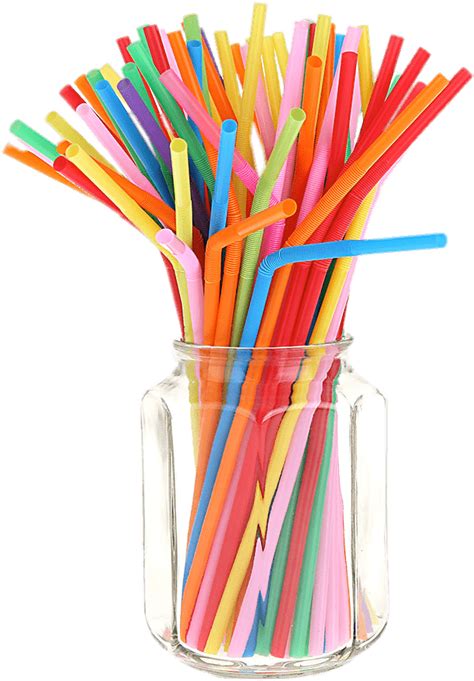 Download Coloured Straws In A Jar Png Plastic Straws Png Image With
