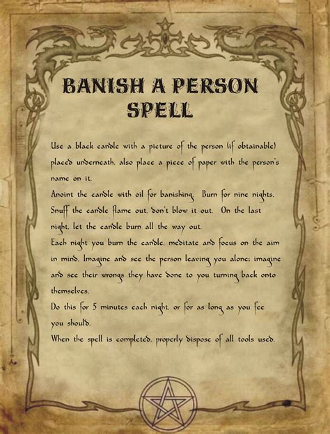 Banish A Person Spell For Homemade Halloween Spell Book Halloween