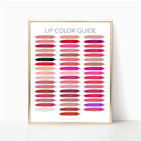 SENEGENCE COLOR CHART LipSense Colorchart SeneGence Etsy