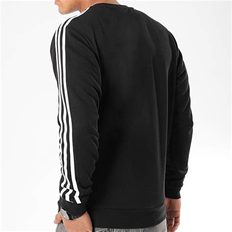 Adidas Sweat Crewneck A Bandes Essential Stripes Dq Noir