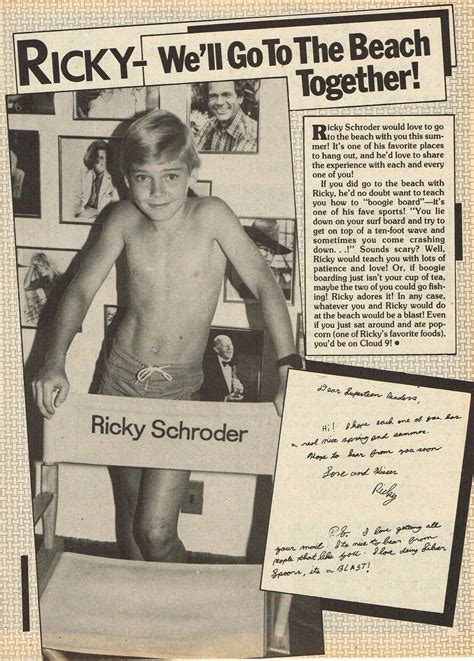 Love Health Ricky Schroder Shirtless X Mag Pinup Clipping