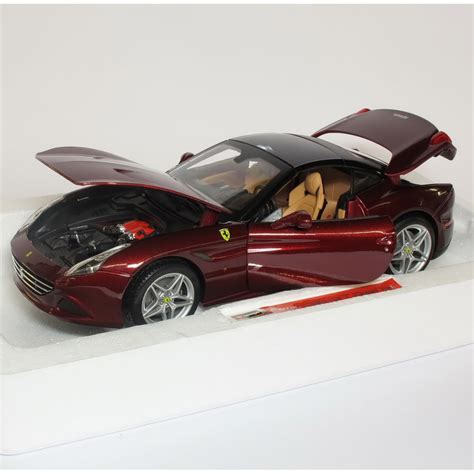 The 1:18 scale of diecast models is the largest size made by most model car manufactures. Bburago Signature B16902 1:18 Ferrari California T Closed Top Metallic Red Diecast Model Car ...