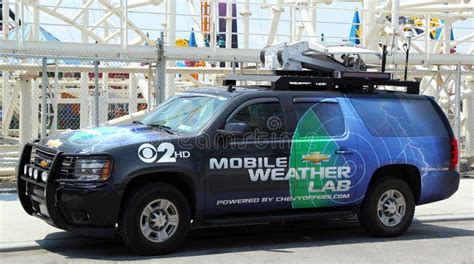 Cbs Channel 2 Mobile Weather Lab In Brooklyn Ny Editorial Photography