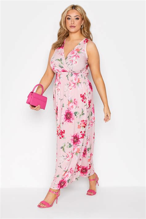yours london curve maxikleid mit rosa blumenmuster yours clothing