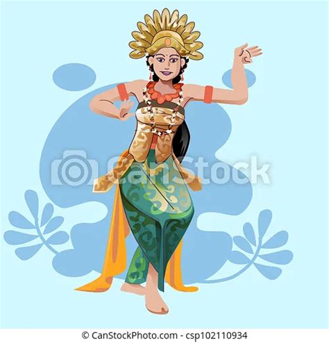 Balinese Dance Vector Stock Illustration Royalty Free Illustrations