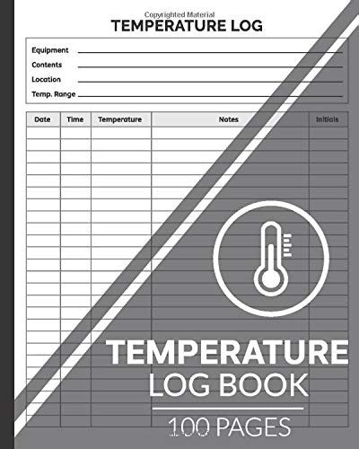 Buy Temperature Log Book Medical Log Book Food Temperature Log Sheets