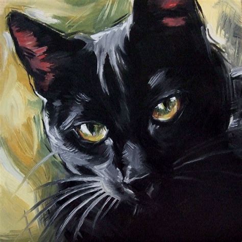 Paintings From The Parlor The Witchs Cat Original Oil Painting Of A