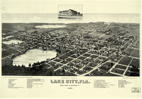 Florida Memory Birds Eye View Of Lake City 1885