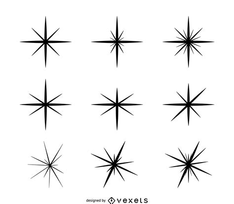 Isolated Star Sparkles Set Vector Download