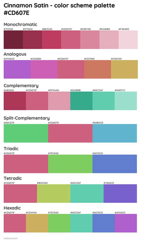 Cinnamon Satin Color Palettes And Color Scheme Combinations
