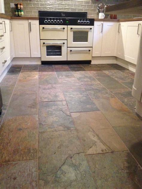 Browse kitchen floor tile on houzz. Our Sheera 600x300mm Natural Stone Tiles look wonderful in this kitchen design.… | Kitchen ...