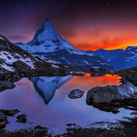 Switzerland Matterhorn Good Night By Ilhan1077 Landscape Art