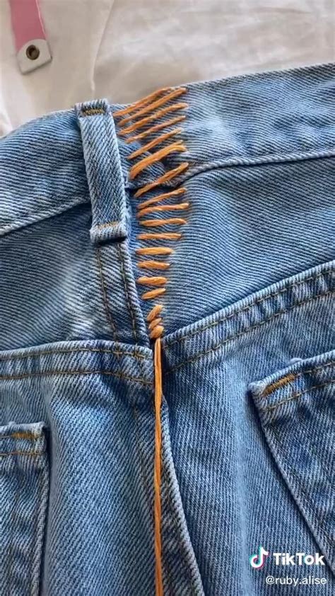 How To Make Your Jean Waist Smaller Video Denim Hacks Diy Ripped