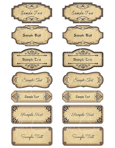 15 Printable Blank Vintage Apothecary Labels Set Editable Etsy