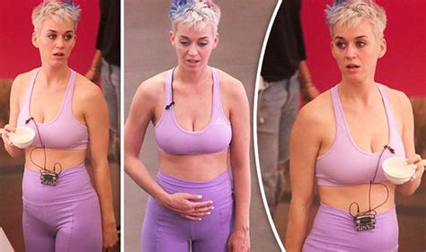 katy perry suffers camel toe as she flaunts serious cleavage in boob baring workout gear