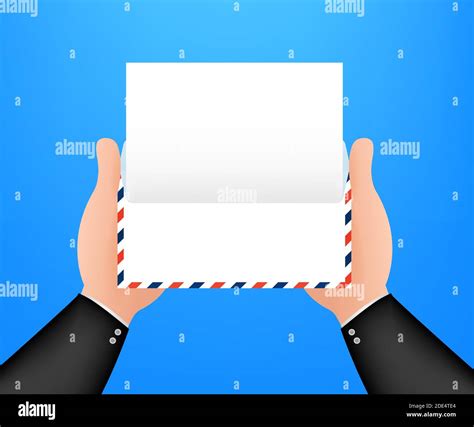 Air Mail Envelope With Postal Stamp Isolated On White Background