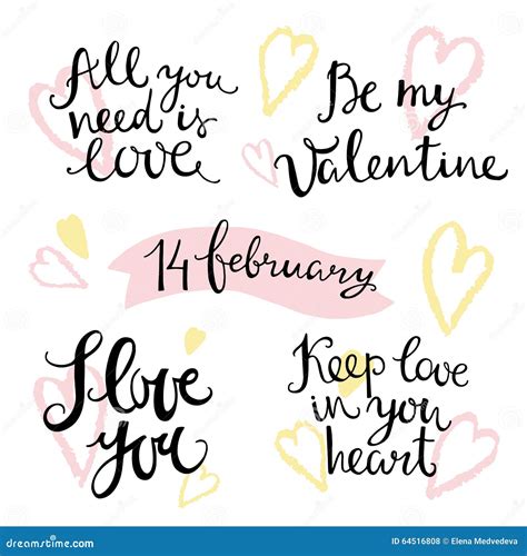 Valentines Hand Lettering Stock Vector Illustration Of Lettering