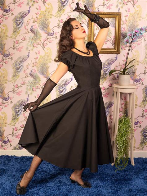 Our 1950s Black Milkmaid Dress Is Your Go To Vintage Dress What Katie Did