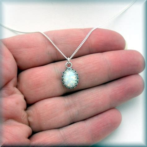 Opal Necklace Opal Jewelry October Birthstone Necklace Etsy