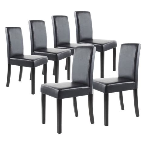 CLARA Lot de 6 Chaises de salle à manger noires  Cdiscount Maison