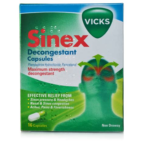 Vicks Sinex Daytime Nighttime Congestion Pressure Pain Liquicaps 24 Ct