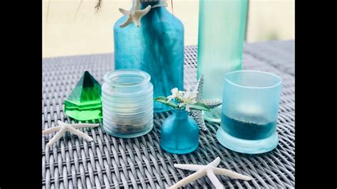 Diy Decorative Sea Glass Bottles Votives And Vases Youtube