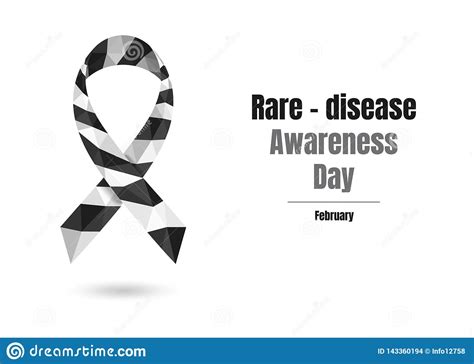 Rare Disease Day Striped Ribbon Isolated On White Stock Vector