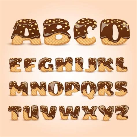 Chocolate Cookies Alphabet Vector Welovesolo