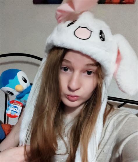 My Gf Ted Me A Piplup And A Bunny Hat So I Can Be Even Cuter 😊 R