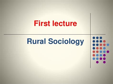 Introduction To Rural Sociology 101 1st Lecture