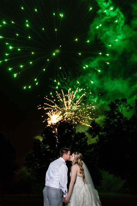 Fireworks Wedding Fireworks Fairytale Wedding Couple Kissing Under
