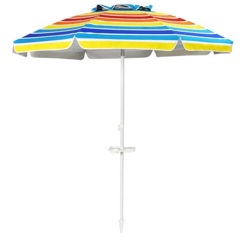 Angeles Home 72 Ft Steel Tilt Beach Umbrella Portable Outdoor Beach