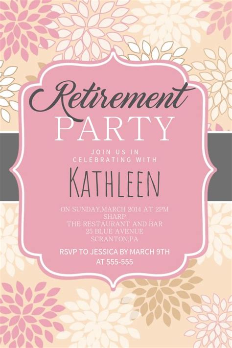 Template Retirement Announcement Flyer Retirement Party Event Retro